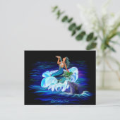 Meerjungfrau mit Dolphin Postkarte (Stehend Vorderseite)