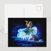 Meerjungfrau mit Dolphin Postkarte (Vorne/Hinten)