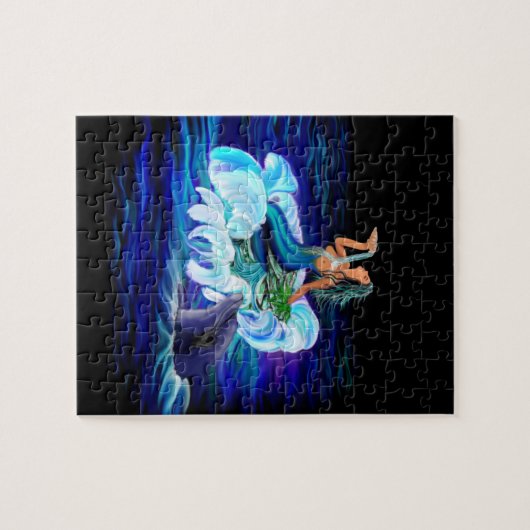 Meerjungfrau mit Dolphin Puzzle (Horizontal)