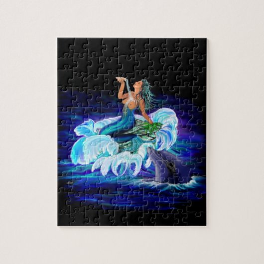 Meerjungfrau mit Dolphin Puzzle (Vertikal)