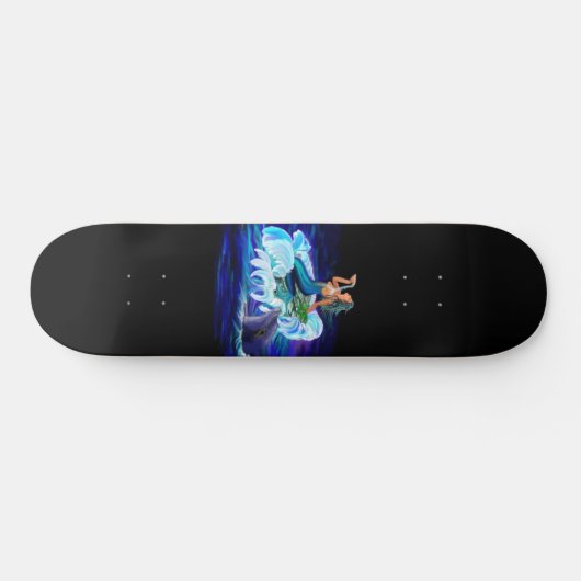 Meerjungfrau mit Dolphin Skateboard (Horizontal)