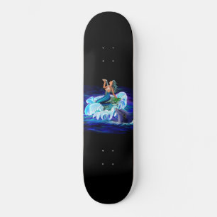 Meerjungfrau mit Dolphin Skateboard