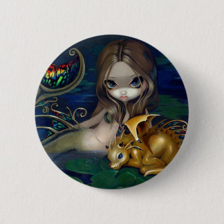 "Meerjungfrau mit ein goldener Drache-" Knopf Button
