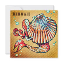 Meerjungfrau mit einer Zeichnend Muschel