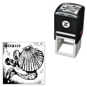 Meerjungfrau mit einer Zeichnend Muschel Permastempel (Beispiel)