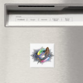 Meerjungfrau mit farbenfroher Fischgeschichte Magnet (In Situ (Geschirrspüler))