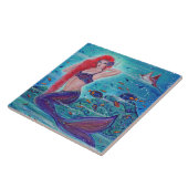 Meerjungfrau mit Fischkunst von Renee Lavoie Fliese (Seite)