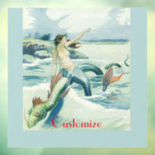 Meerjungfrau mit fließendem Thunder_Cove Fensteraufkleber (Blatt 3)