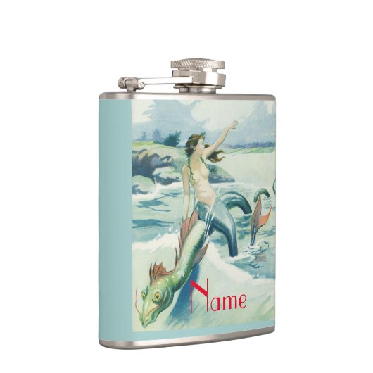 Meerjungfrau mit fließendem Thunder_Cove  Flachmann (Rechts)