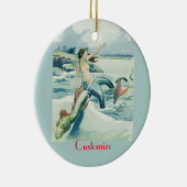 Meerjungfrau mit fließendem Thunder_Cove Keramik Ornament (Rechts)