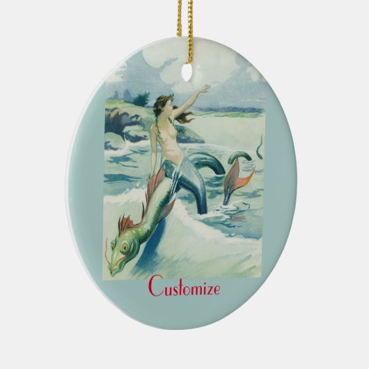 Meerjungfrau mit fließendem Thunder_Cove Keramik Ornament (Rechts)