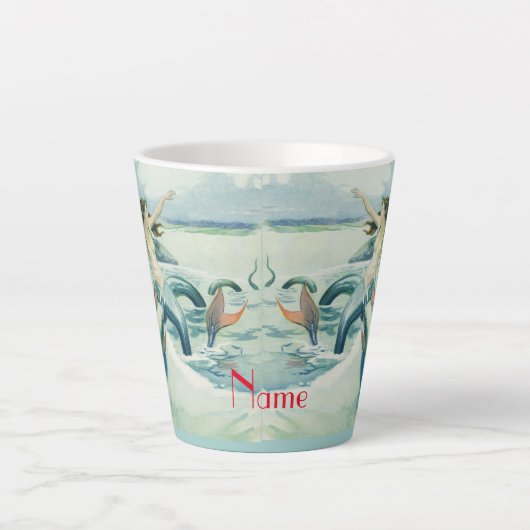 Meerjungfrau mit fließendem Thunder_Cove   Milchtasse (Vorderseite)