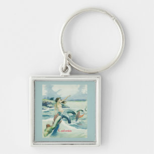 Meerjungfrau mit fließendem Thunder_Cove Schlüsselanhänger