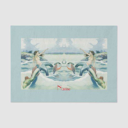 Meerjungfrau mit fließendem Thunder_Cove Seidenpapier (Vorderseite)