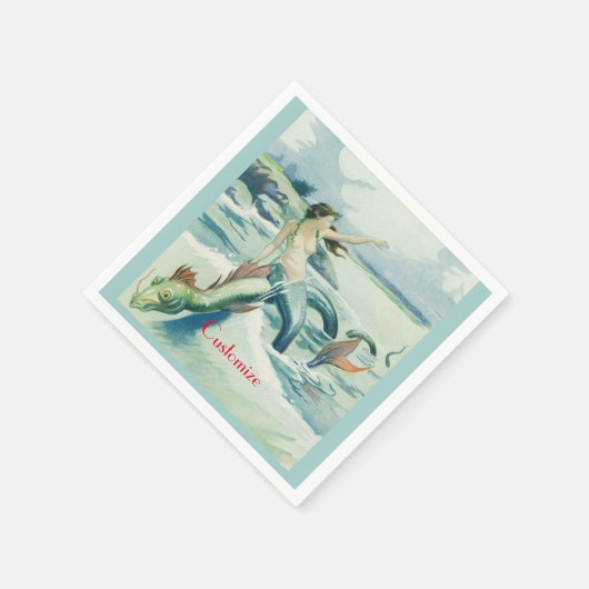 Meerjungfrau mit fließendem Thunder_Cove Serviette (Ecke)