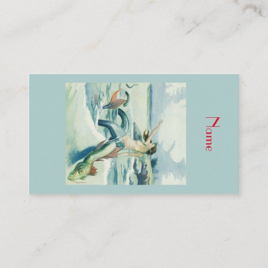 Meerjungfrau mit fließendem Thunder_Cove  Visitenkarte (Rückseite)