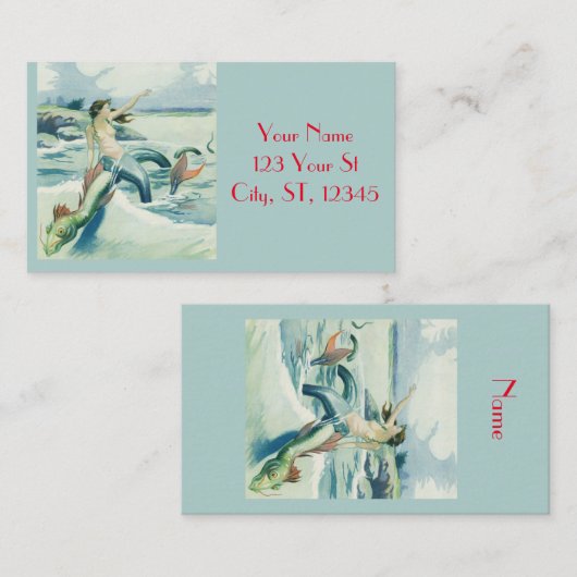 Meerjungfrau mit fließendem Thunder_Cove Visitenkarte (Vorne/Hinten)