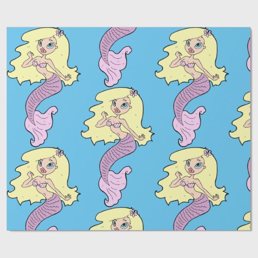 Meerjungfrau mit gelbem Haar Geschenkpapier (Flach)