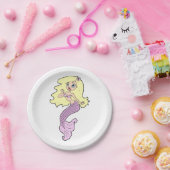 Meerjungfrau mit gelbem Haar Pappteller (Party)