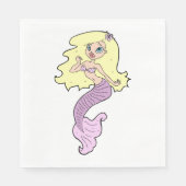 Meerjungfrau mit gelbem Haar Serviette (Vorderseite)