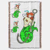 Meerjungfrau mit grünem Schwanz Decke (Vorderseite Vertikal)