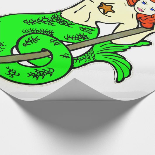 Meerjungfrau mit grünem Schwanz Geschenkpapier (Ecke)