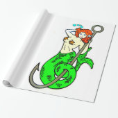 Meerjungfrau mit grünem Schwanz Geschenkpapier (Ungerollt)