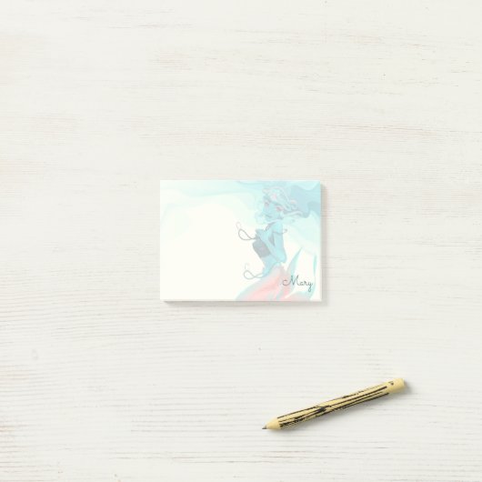 Meerjungfrau mit Juwelen 4x3 Post-it Klebezettel (Auf Schreibtisch)