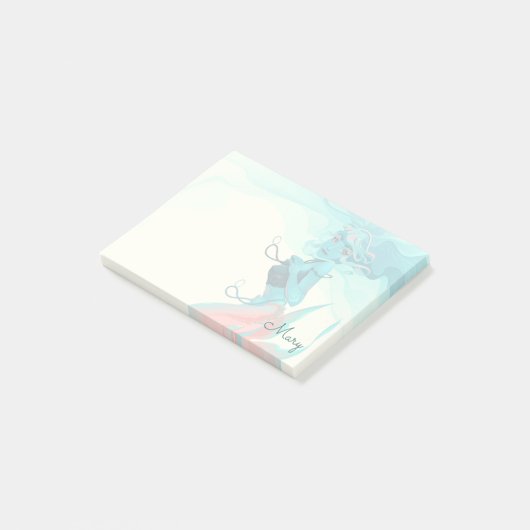 Meerjungfrau mit Juwelen 4x3 Post-it Klebezettel (angewinkelt)