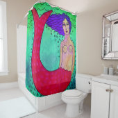 Meerjungfrau mit Lila, Abstrakter Kunst Duschvorhang (Beispiel)