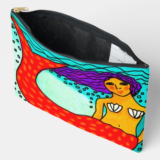 Meerjungfrau mit Lila, Abstrakter Kunst Zubehörtasche (Offen)