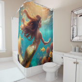 Meerjungfrau mit Luftblasen Duschvorhang (Beispiel)