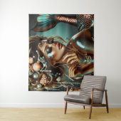 Meerjungfrau mit Meeresschätze Schmuck Wandteppich (Beispiel)