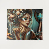 Meerjungfrau mit Meeresschätze Schmuck Wandteppich (Vorderseite (Horizontal))