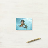 Meerjungfrau mit Meeresschildkröte Post-it Klebezettel (Auf Schreibtisch)