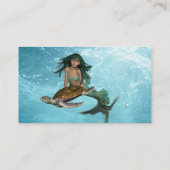 Meerjungfrau mit Meeresschildkröte-Visitenkarten Visitenkarte (Rückseite)