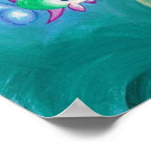 Meerjungfrau mit Meerpferd und Fisch Poster (Ecke)