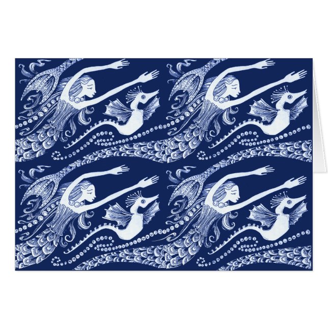 Meerjungfrau mit Perlen und Seepferd (Vorderseite (Horizontal))