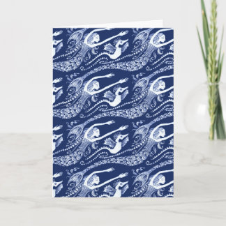 Meerjungfrau mit Perlen und Seepferd Karte