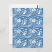 Meerjungfrau mit Perlen und Seepferd Postkarte (Vorne/Hinten)