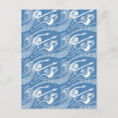 Meerjungfrau mit Perlen und Seepferd Postkarte (Vorderseite)