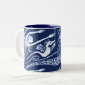 Meerjungfrau mit Perlen und Seepferd Zweifarbige Tasse (Vorderseite Links)