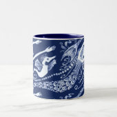 Meerjungfrau mit Perlen und Seepferd Zweifarbige Tasse (Mittel)