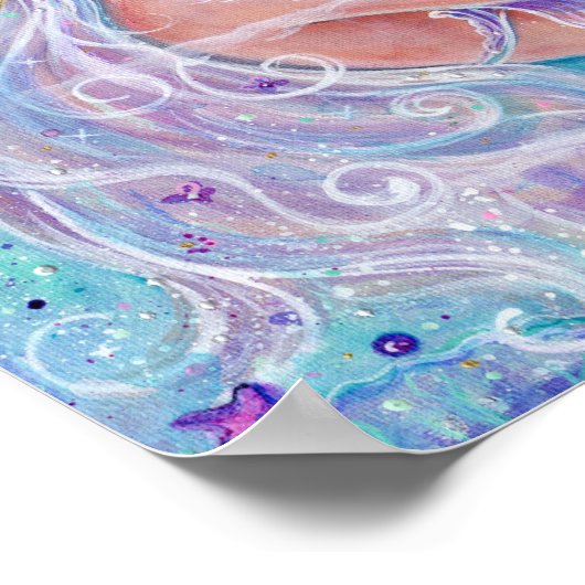 Meerjungfrau mit Quallenkunst von Renee Lavoie Poster (Ecke)