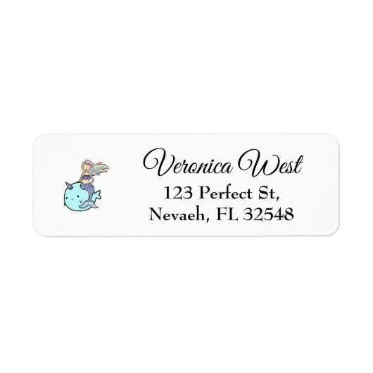 Meerjungfrau mit Rainbow Hair Riding Pet Narwal (Vorne)