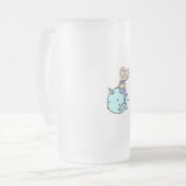 Meerjungfrau mit Rainbow Hair Riding Pet Narwal Mattglas Bierglas (Vorderseite Links)