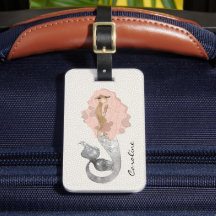 Meerjungfrau mit rosa Haar und Ihrem Namen