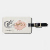 Meerjungfrau mit rosa Haar und Ihrem Namen Gepäckanhänger (Vorderseite horizontal)