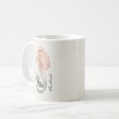 Meerjungfrau mit rosa Haar und Ihrem Namen Kaffeetasse (Vorderseite Links)