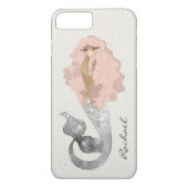 Meerjungfrau mit rosa Haar und Monogramm Case-Mate iPhone Hülle (Rückseite)
